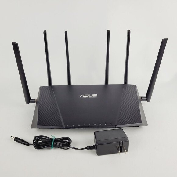 ASUS RT-AC3200 1300 Mbps 4 Port Tri-Band Wireless Router Wifi 5 Gigabit Adapter - Picture 1 of 13